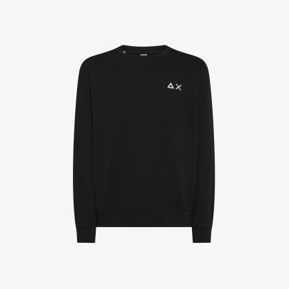 SUN68 SWEATER NAVY BLUE BASIC FLEECE