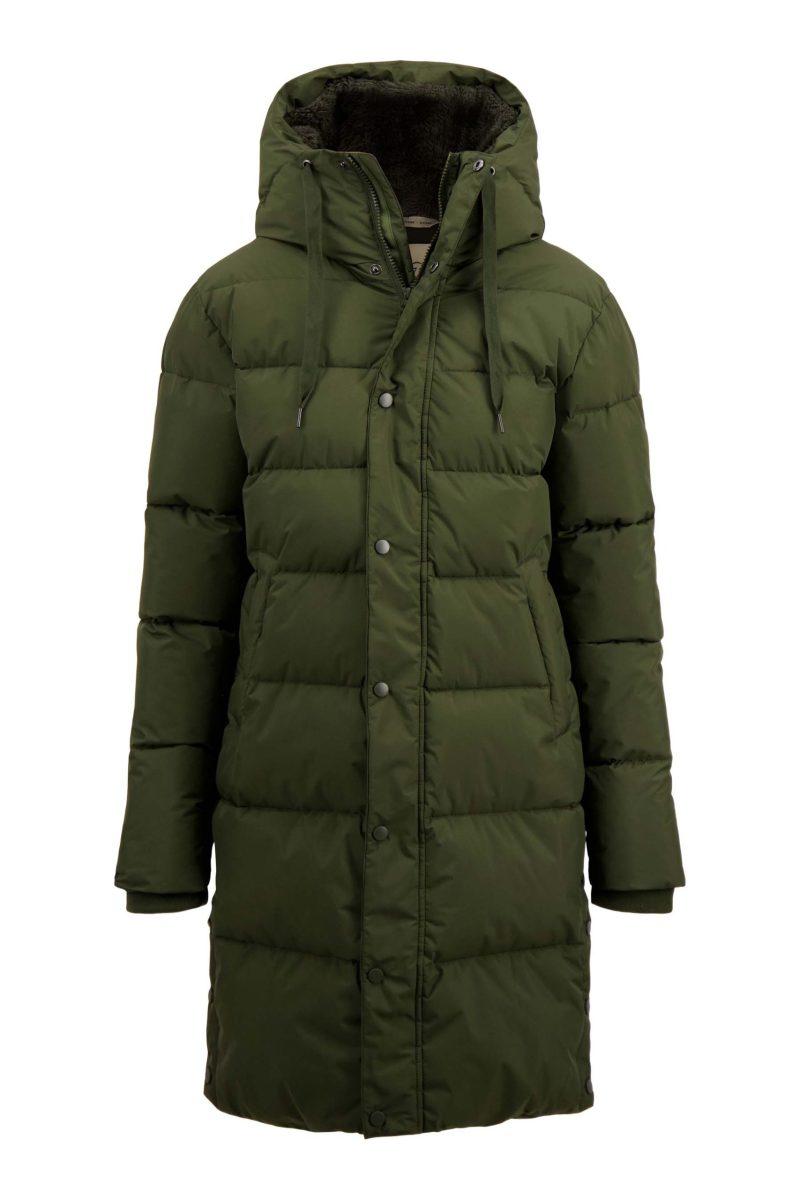 ZUSSS Lange Bubblecoat Teddy Donkergroen - Afbeelding 4