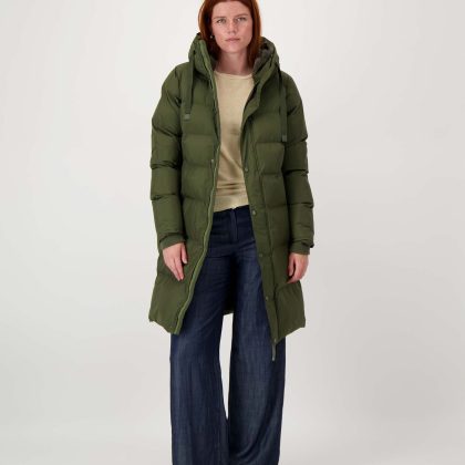 ZUSSS Lange Bubblecoat Teddy Donkergroen