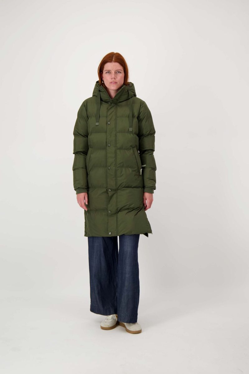 ZUSSS Lange Bubblecoat Teddy Donkergroen - Afbeelding 3