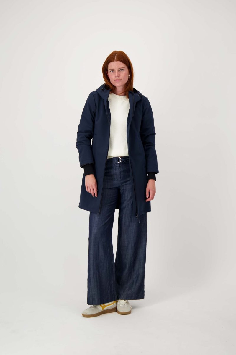 ZUSSS  Lange Softshell Jas Navy - Afbeelding 2