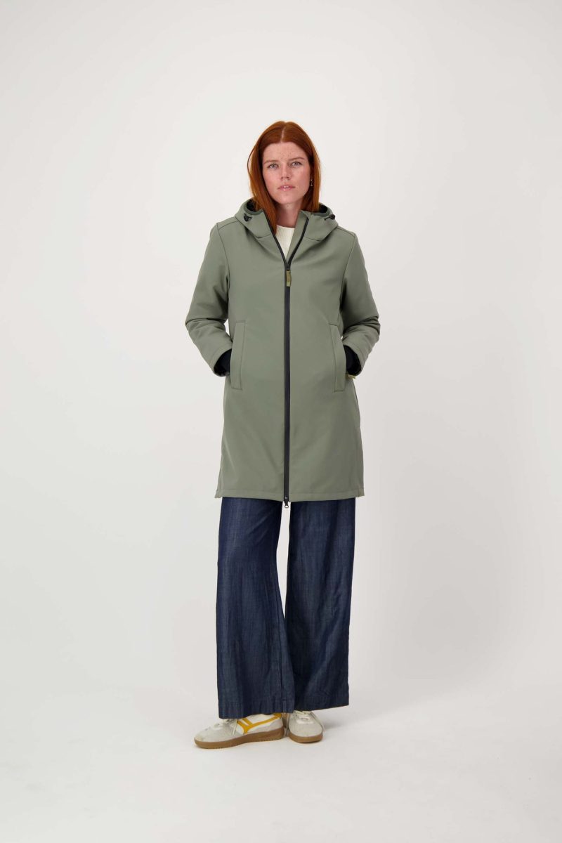 ZUSSS Lange Softshell Jas Groen - Afbeelding 2