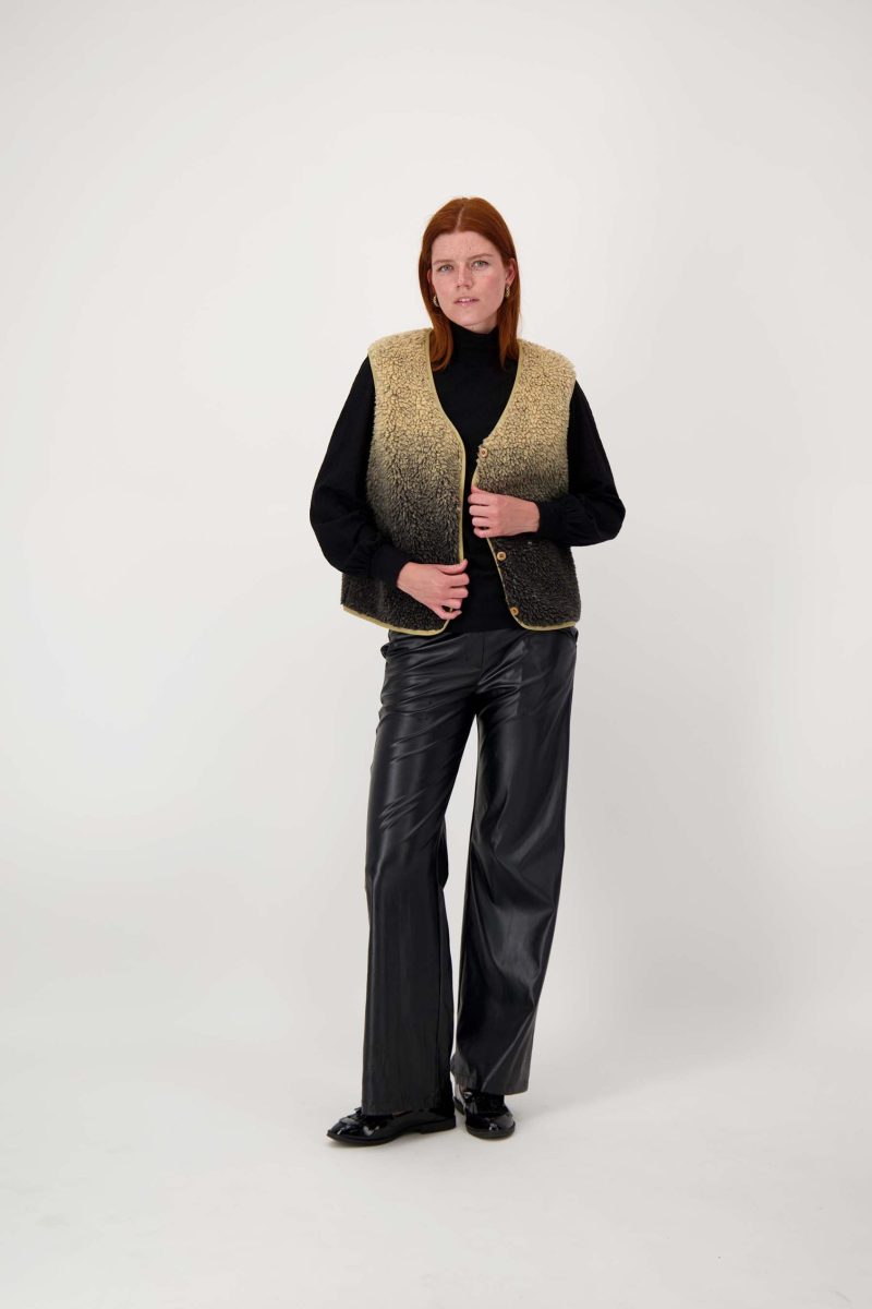 ZUSSS Teddy Bodywarmer Degradé Beige - Afbeelding 2