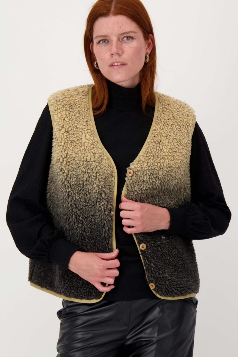 ZUSSS Teddy Bodywarmer Degradé Beige