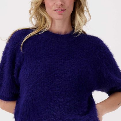 ZUSS FLUFFY TRUI MET RONDE HALS NIGHT BLUE