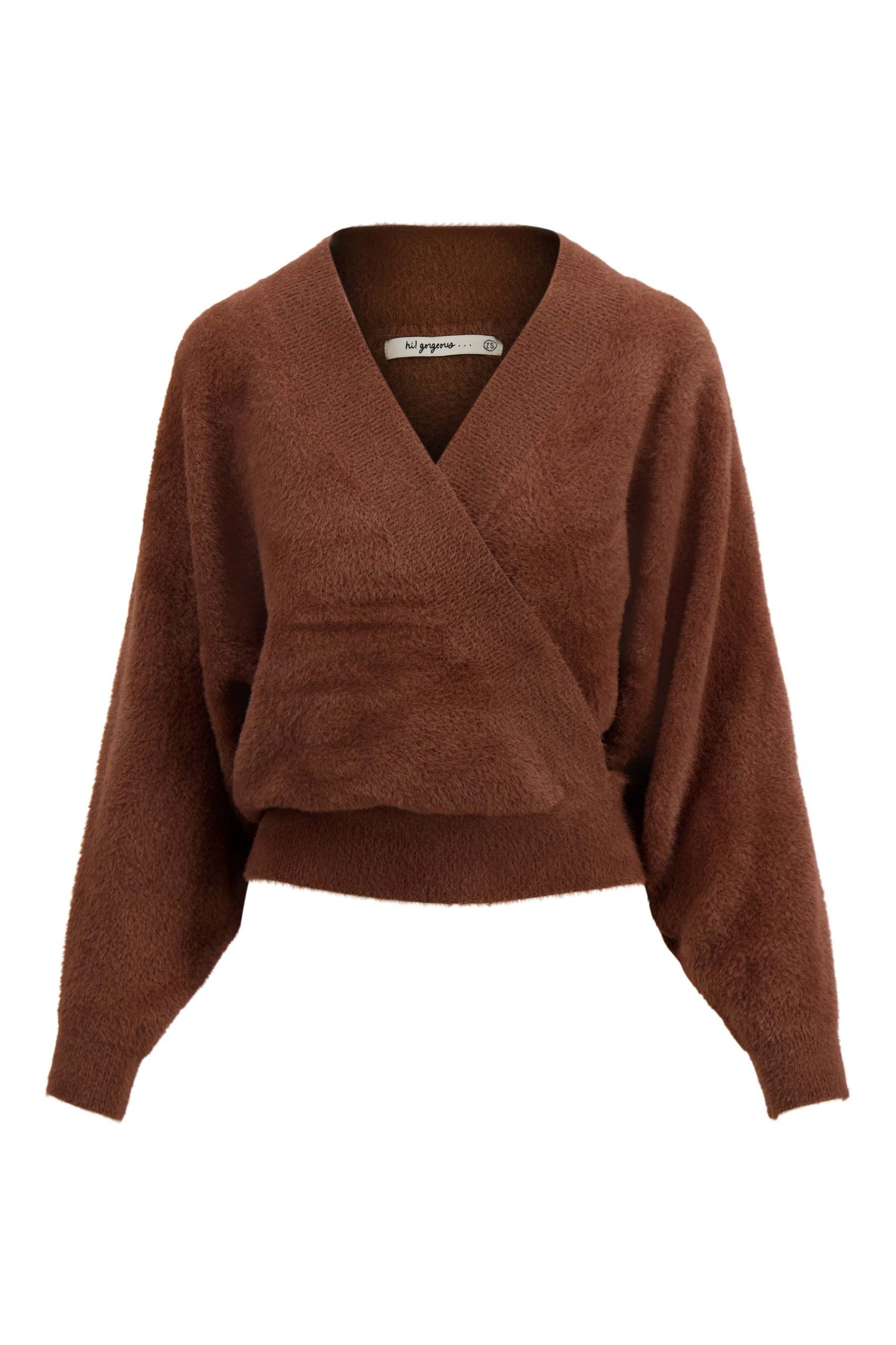 ZUSS WIKKEL TRUI IN FLUFFY GAREN MIDDEN BRUIN - Afbeelding 3