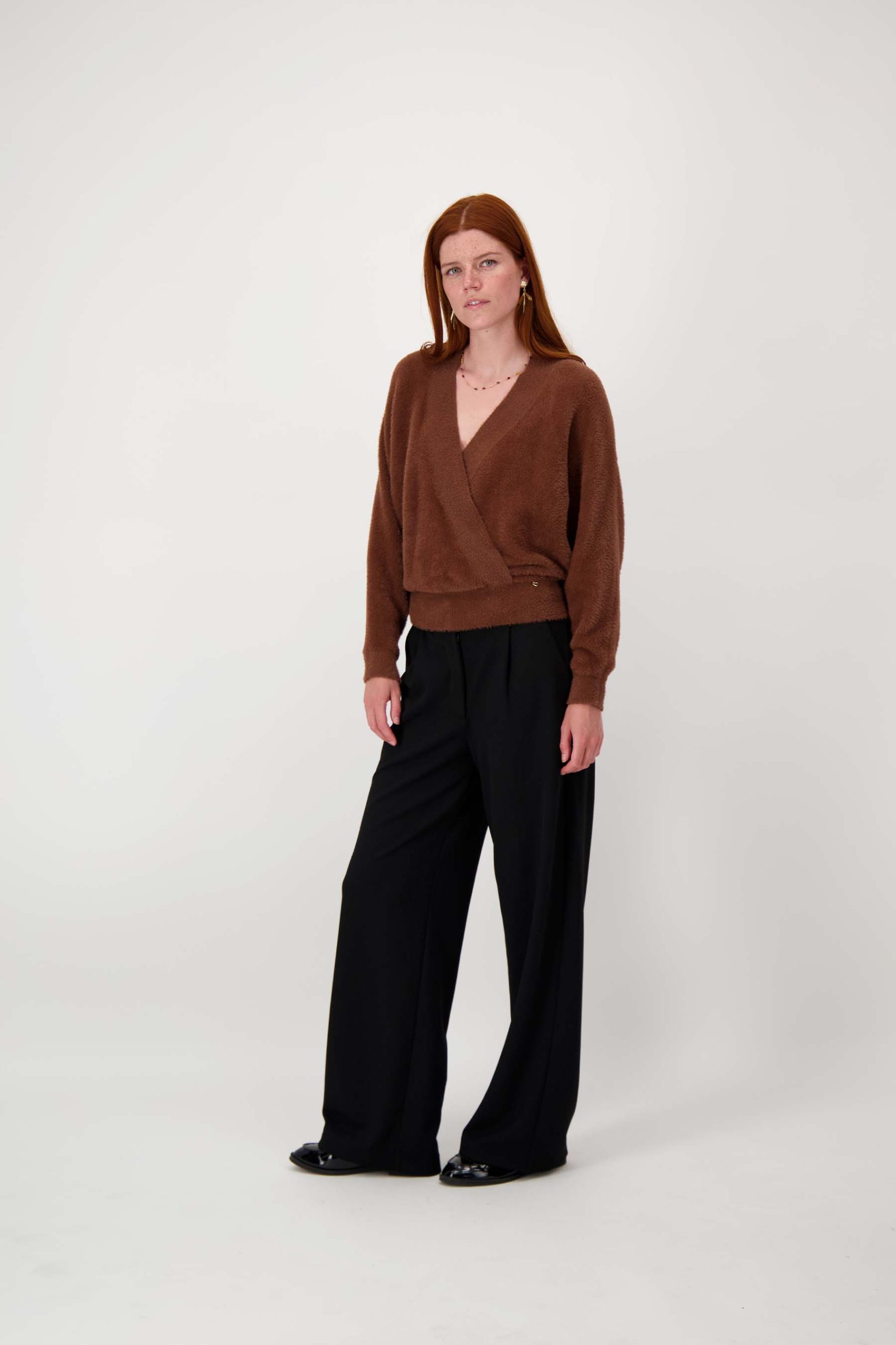 ZUSS WIKKEL TRUI IN FLUFFY GAREN MIDDEN BRUIN - Afbeelding 2