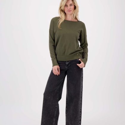 Zusss Boothals Trui Moss Green