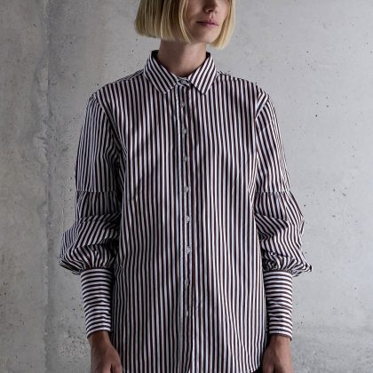 FEMMES DU SUD MARCELINE SHIRT BROWN 100% KATOEN