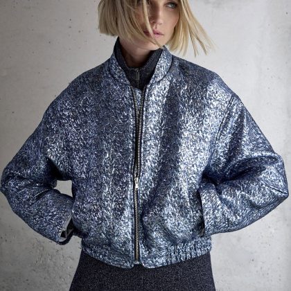 FEMMES DU SUD PAIGE JACKET METALLIC BLUE