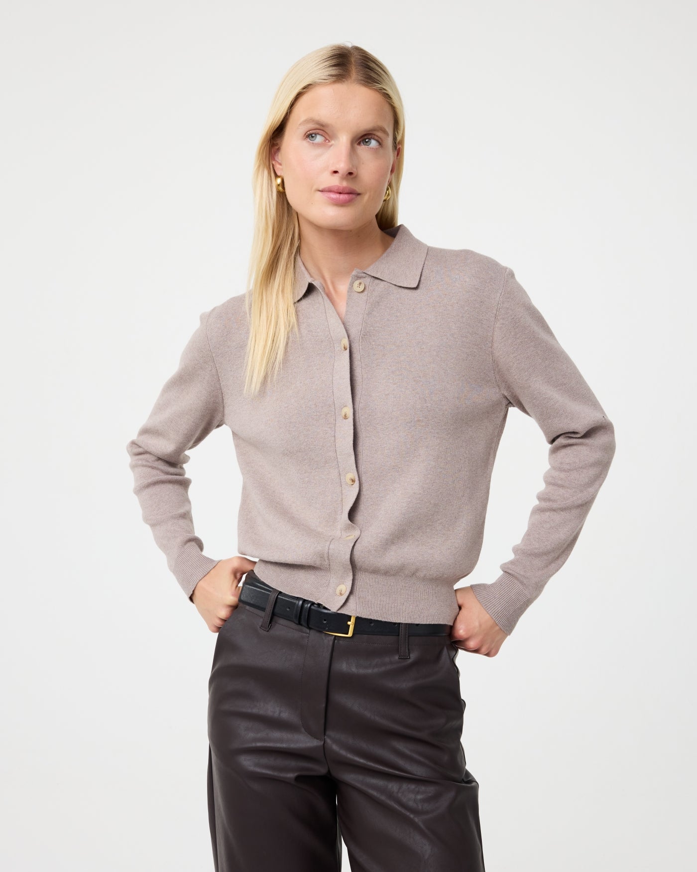 KNIT-TED Fleur Cardigan MOCCA