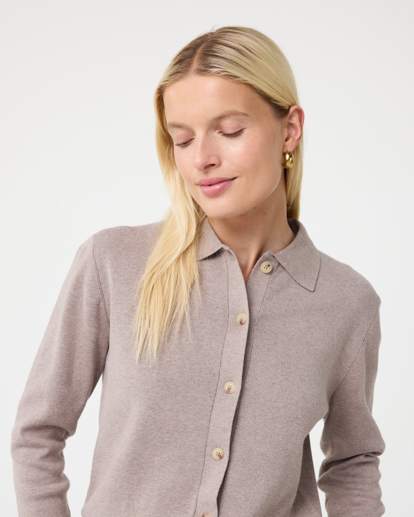 KNIT-TED Fleur Cardigan MOCCA - Afbeelding 3