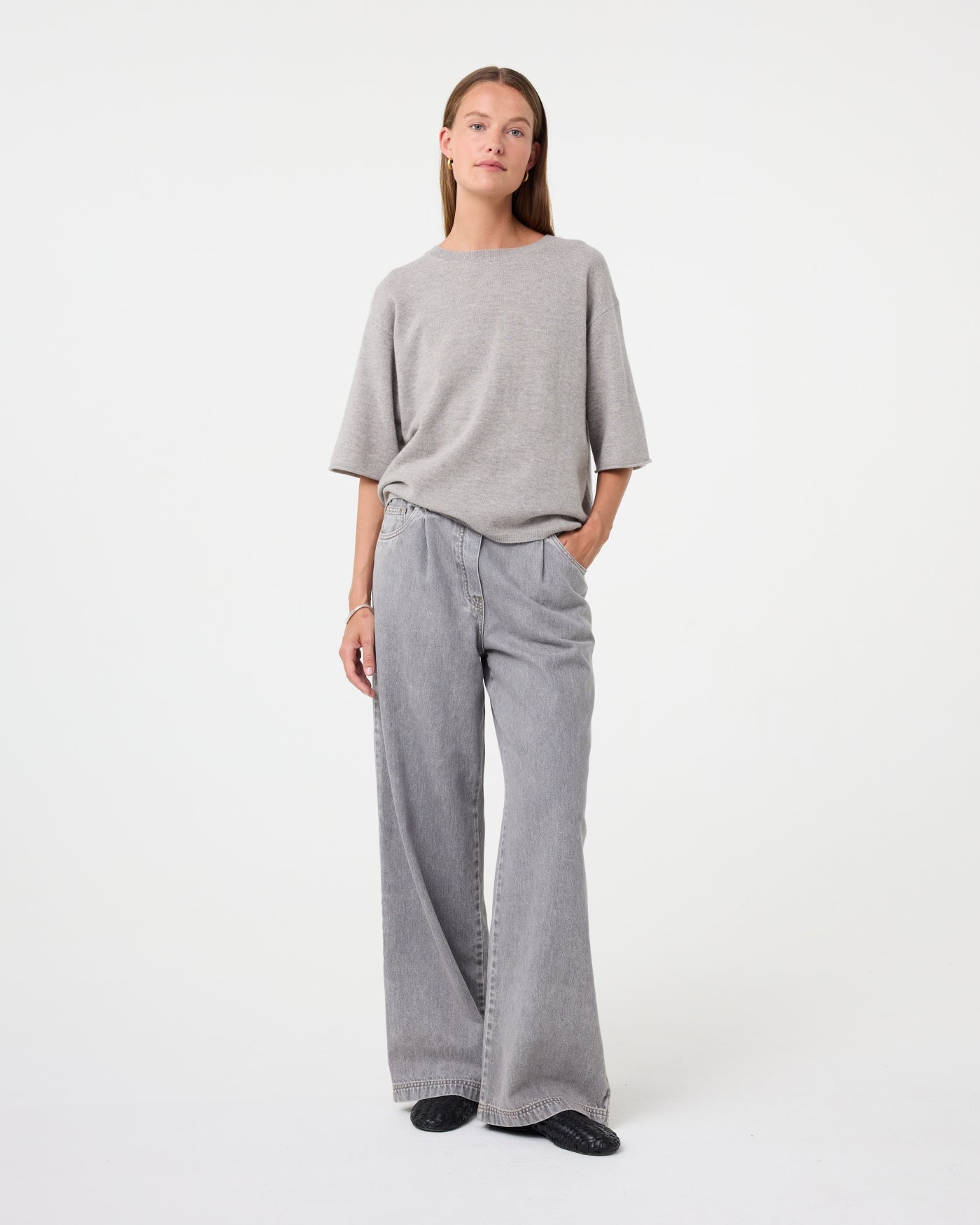 KNIT-TED Mer Tee MID GREY