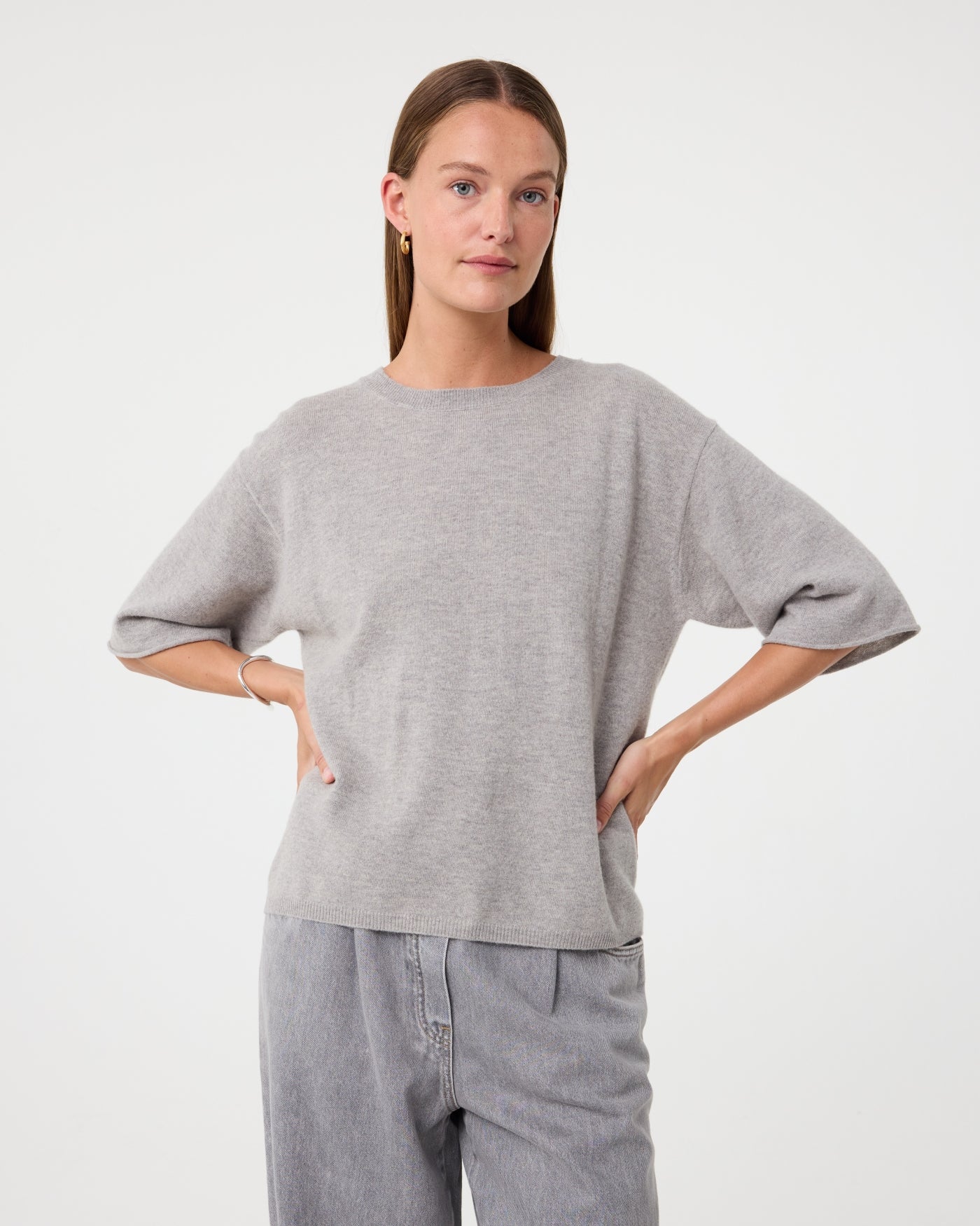 KNIT-TED Mer Tee MID GREY - Afbeelding 2