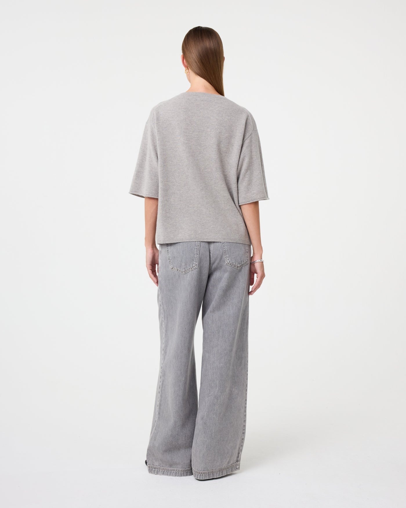 KNIT-TED Mer Tee MID GREY - Afbeelding 3