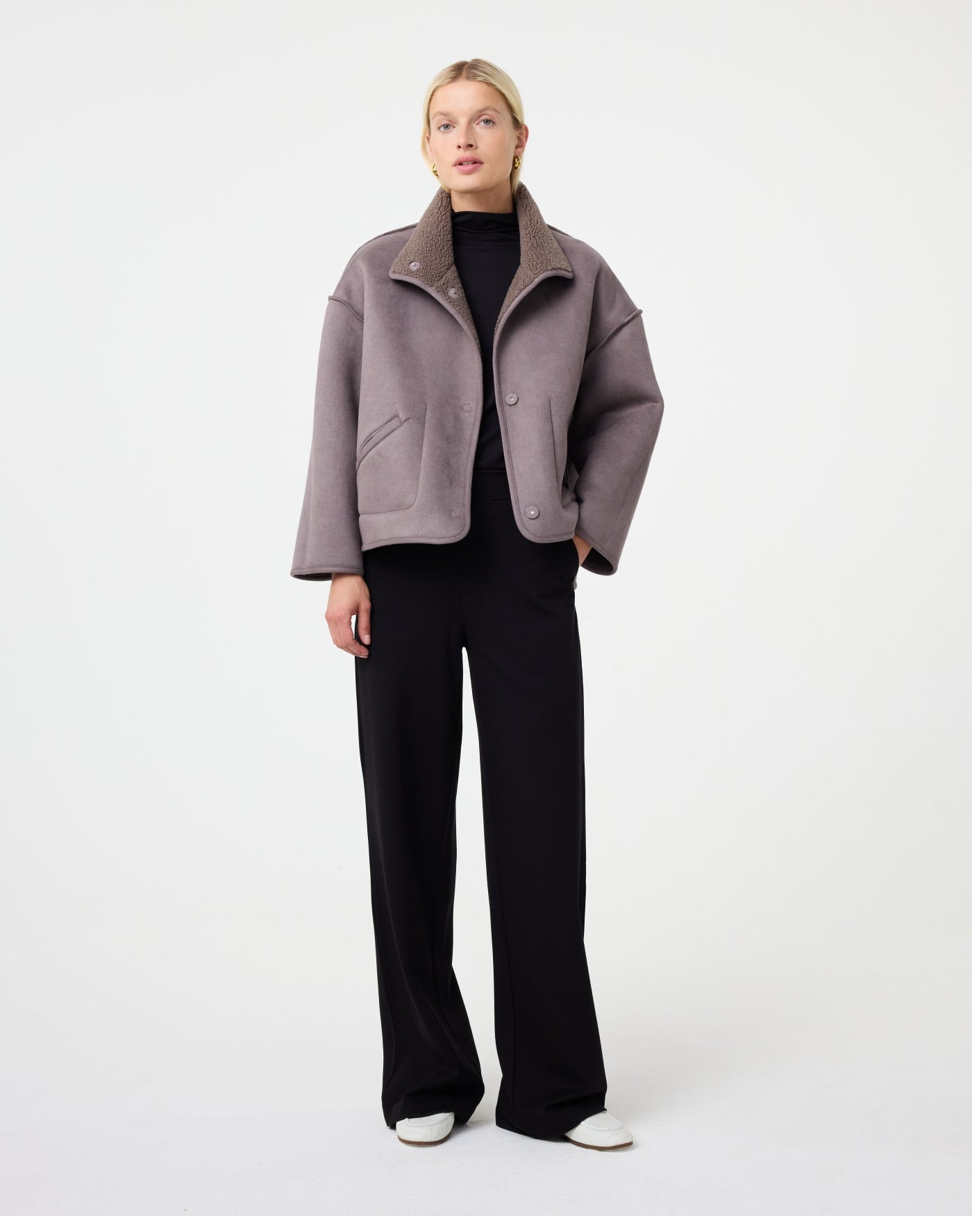 KNIT-TED JILL REVERSIBLE JACKET WALNUT - Afbeelding 4