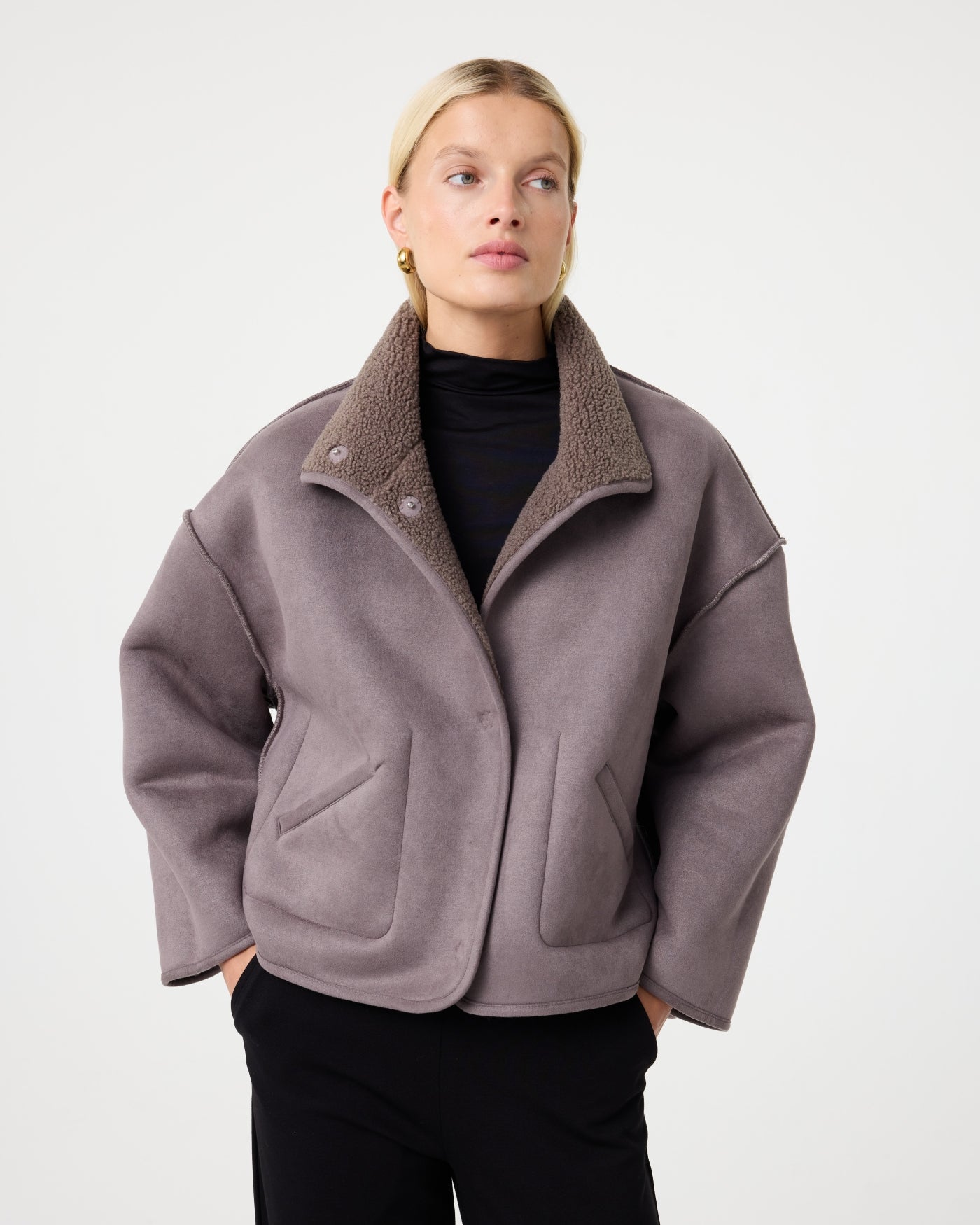 KNIT-TED JILL REVERSIBLE JACKET WALNUT - Afbeelding 5