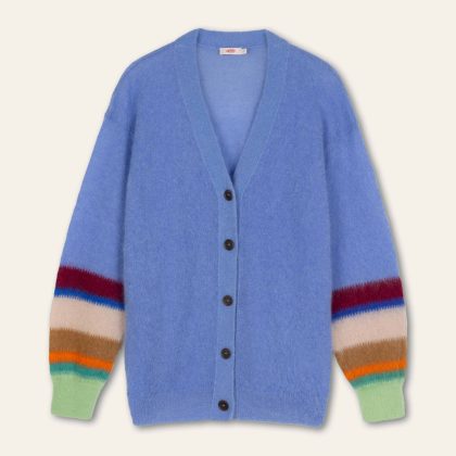 Oilily Vesper Knitted Cardigan V-Neck Wedgewood