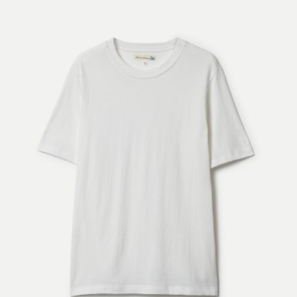 Merz b. Schwanen -1940s Loopwheeled Relaxed Fit Lightweight T-Shirt - White