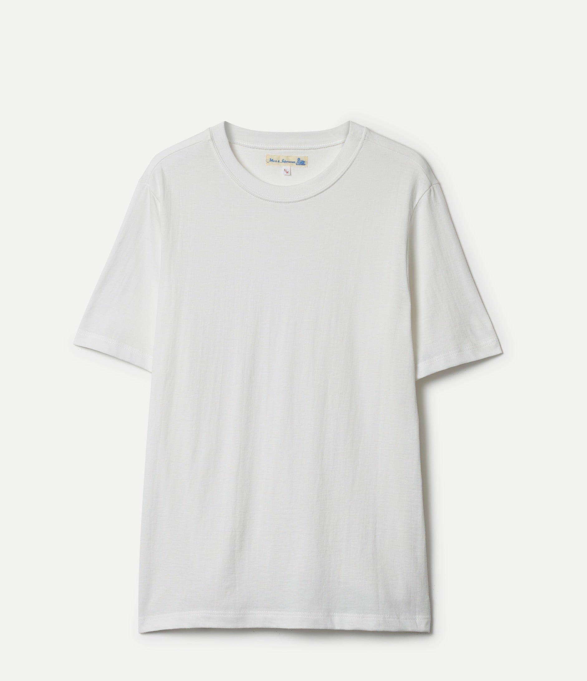 Merz b. Schwanen -1940s Loopwheeled Relaxed Fit Lightweight T-Shirt - White