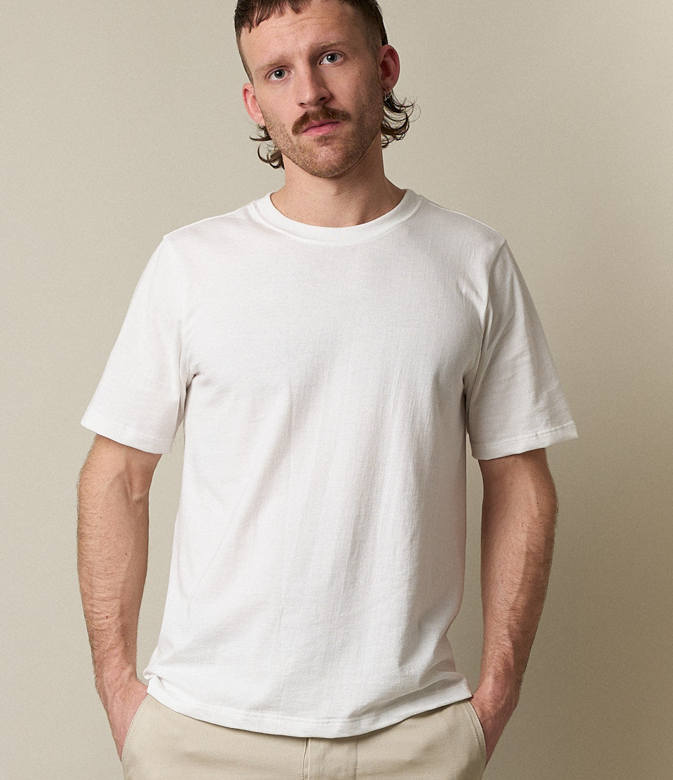 Merz b. Schwanen -1940s Loopwheeled Relaxed Fit Lightweight T-Shirt - White - Afbeelding 3