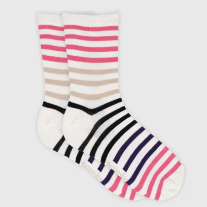 ARMOR-LUX RPA STRIPED SOCKS WOMEN - NAT FRAMB WHIT PEPPE