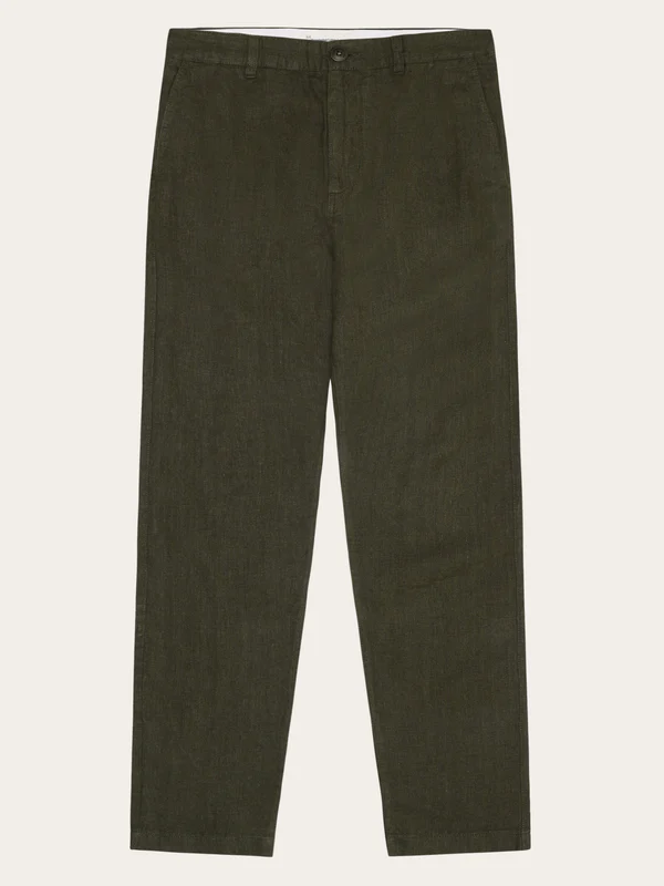 Knowledge Cotton Apparel Chuck Regular Linen Pants Burned Olive