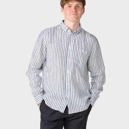 Klitmoller - DENNIS STRIPED SHIRT - CREAM NAVY