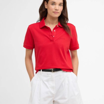 BARBOUR Bowford Polo Top Poppy Red