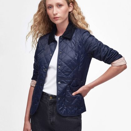 Barbour Deveron Gewatteerde Jas Navy / Pale Pink