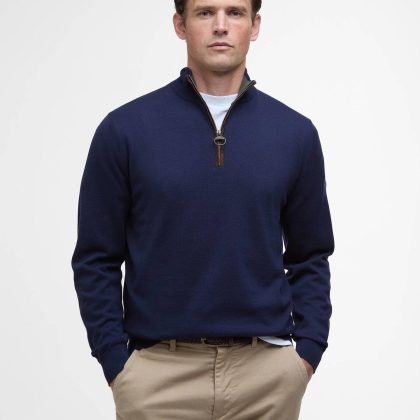 BARBOUR Bayfield Quarter-Zip Jumper NAVY