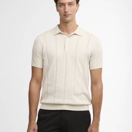 BARBOUR Wellburn Knitted Polo Shirt Oatmeal