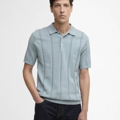 BARBOUR Wellburn Knitted Polo Shirt Slate
