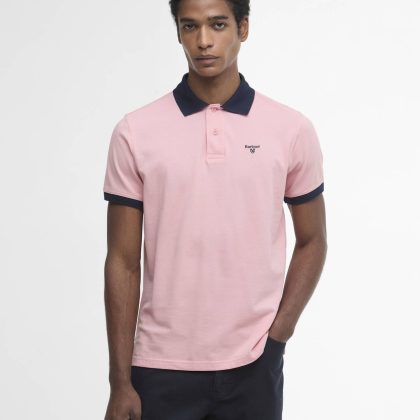 BARBOUR FLYMOUTH TAPPERD FIT POLO PINK MINIRAL