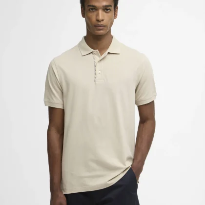 BARBOUR RESTON TARTAN POLO ECRU