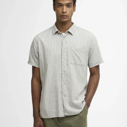 Tunstall Oversized Tonal Tartan Shirt Bleached Olive