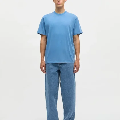 Mads Nørgaard - Combed Jersey Dye Thorbjørn Tee - Bright Cobalt