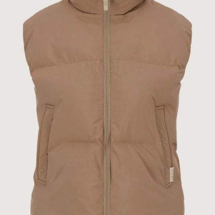 Korte Bulky Bodywarmer - Darker Sand
