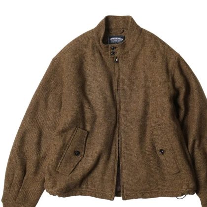 FrizmWORKS - WOOL HARRINGTON JACKET FZW2025FWOT007 BROWN COGNAC