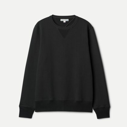 Merz b. Schwanen Authentic Fleece Classic Fit Sweatshirt CREW02.99 99 deep black