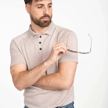 ROOSENSTEIN WOLKE - Naud | polo merino - Sand