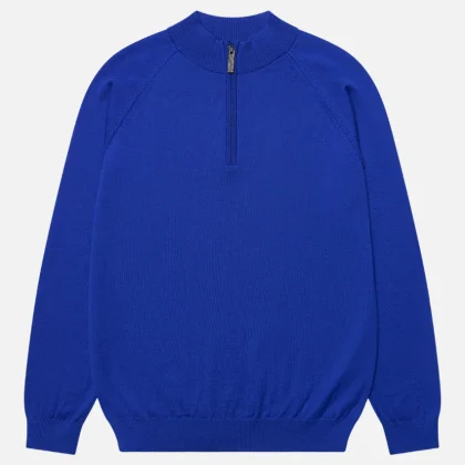 RW JORRYT - MERINO HALF ZIP - Waddenblauw