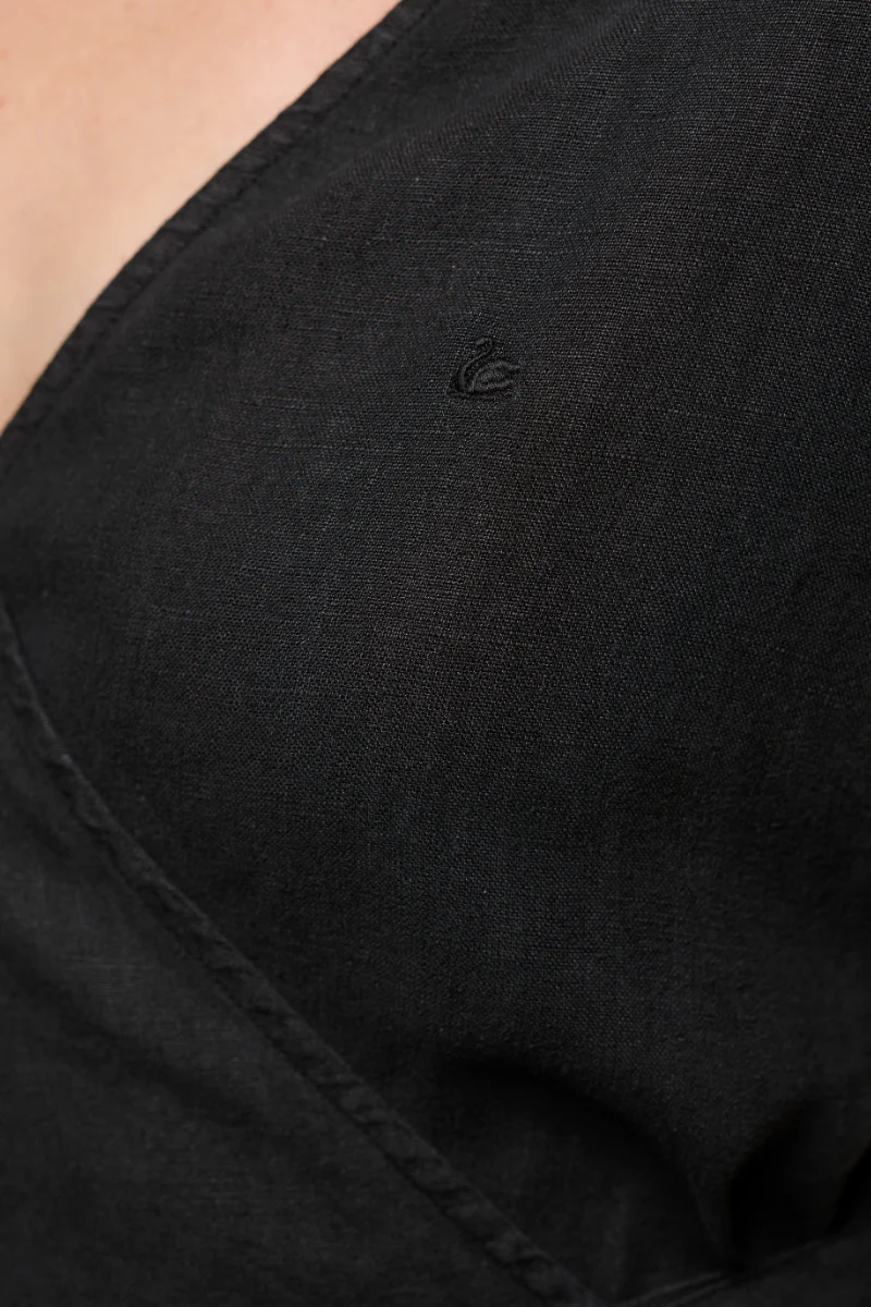 Merz B Schwanen n Linen Wrapover Dress - Afbeelding 4