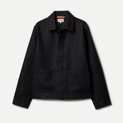 Merz B Schwanen - Workers Linen Jacket JKT05LI.99 99 deep black