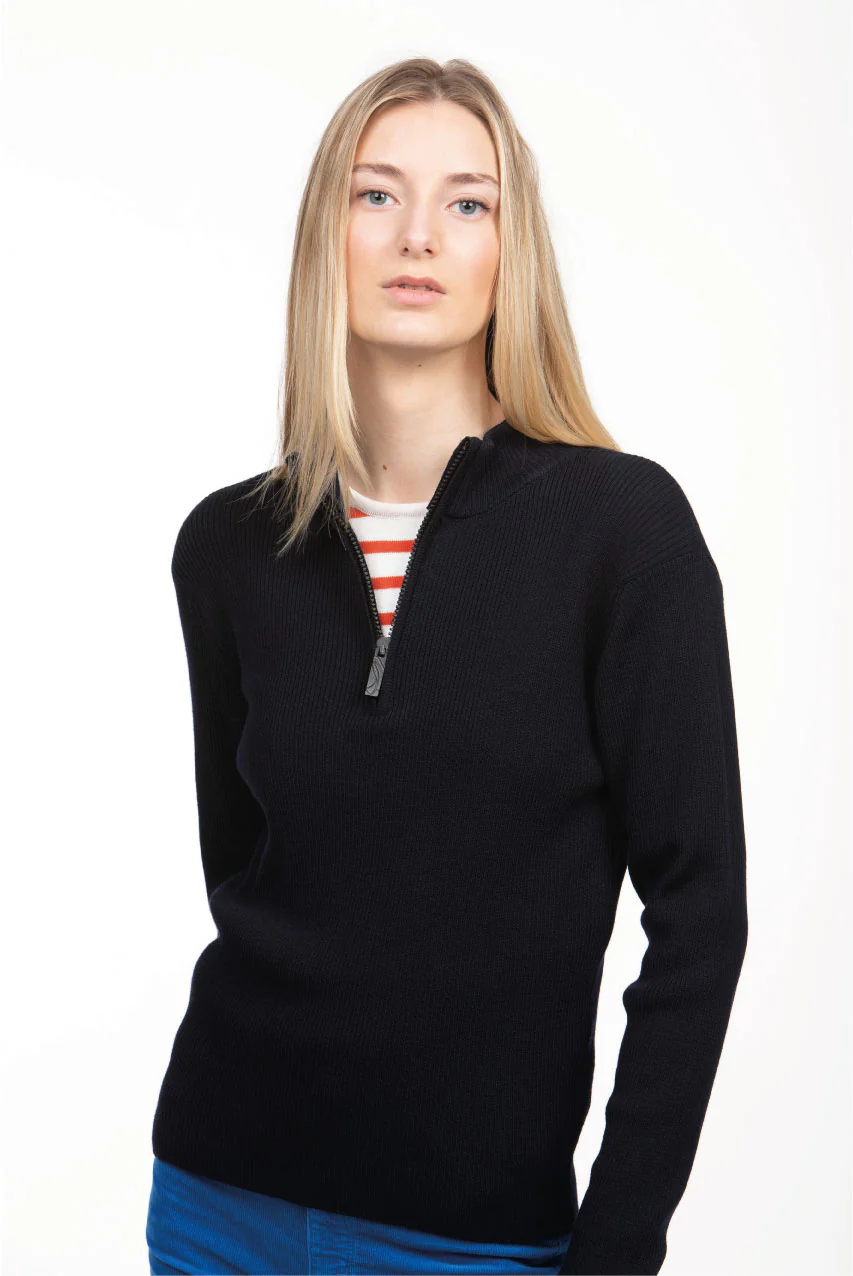 RW ROBIN - MERINO HALF ZIP - Navy