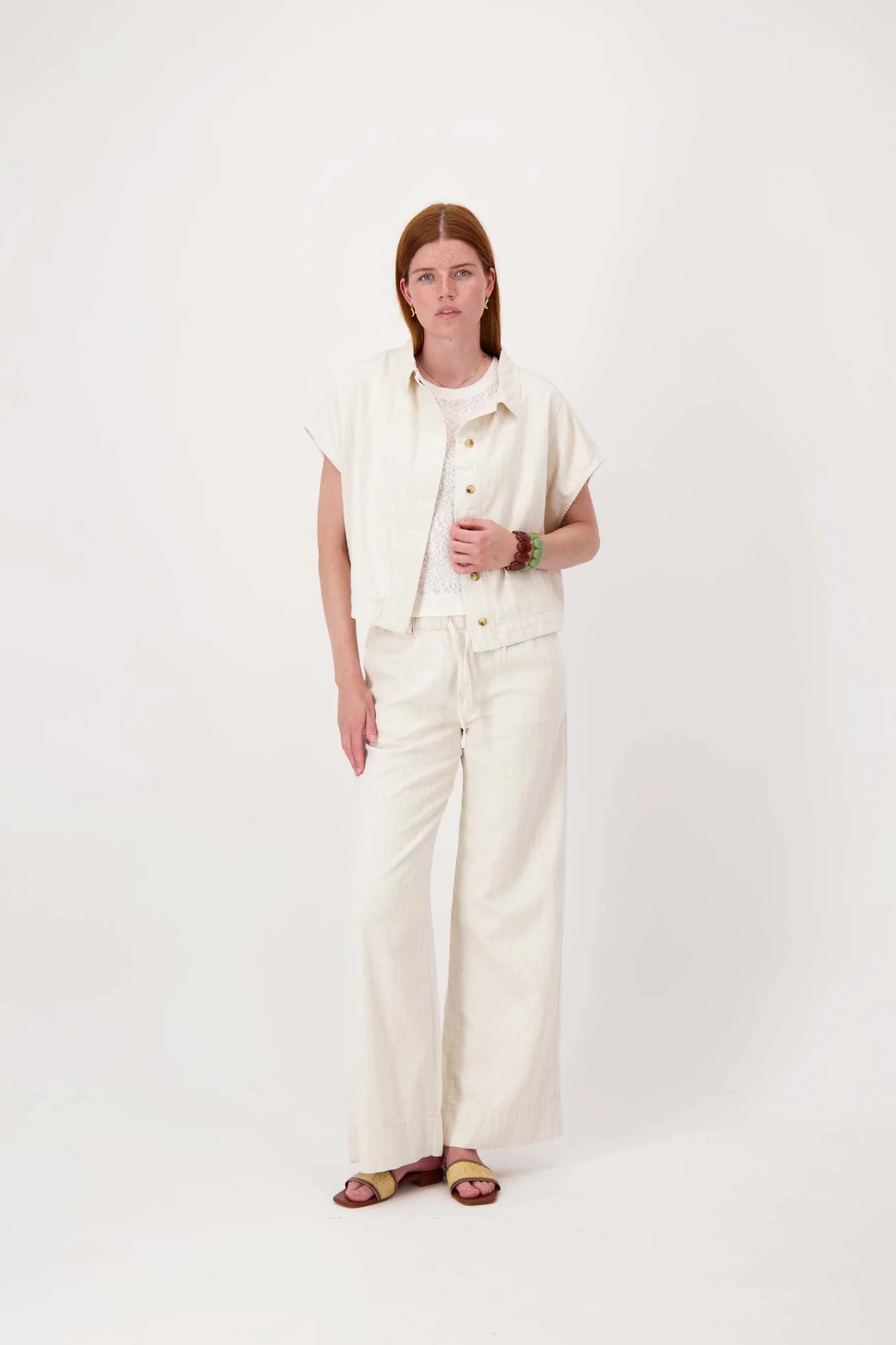 ZUSSS - gestreepte wijde broek - KIT - Afbeelding 4