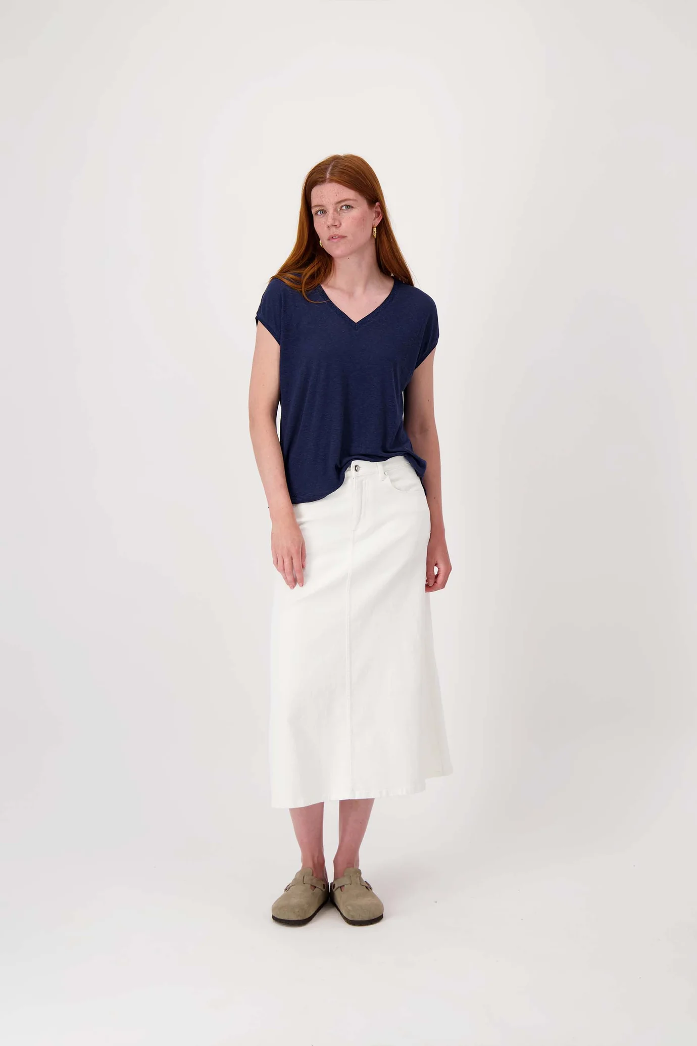 Zusss - V-Hals Top Lurex Boord - Summer Navy - Afbeelding 2