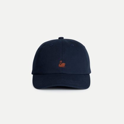 Merz B Schwanen - Swan logo cotton twill cap - Night blue/nut