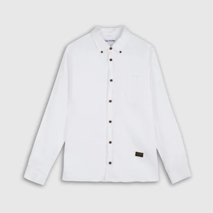 Kings Of Indigo Shirt linnen - OPTICAL WHITE LINEN