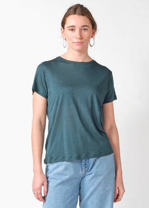 Klitmøller - LINEA LYOCELL TEE - MOSS GREEN